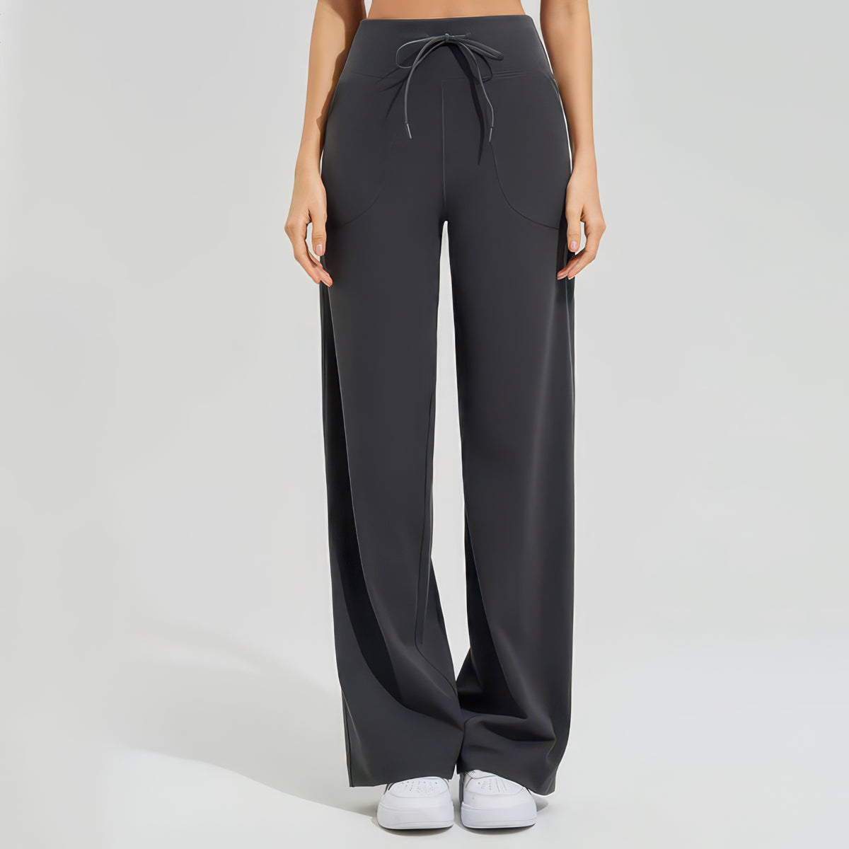 High-Waist Flared Wide Leg Yoga Pants for Women, Breathable Quick-Dry with Slash Pockets