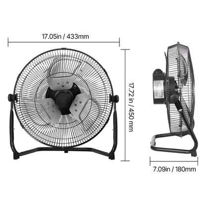 14/18/20-Inch Industrial Floor Fan with Three Speeds