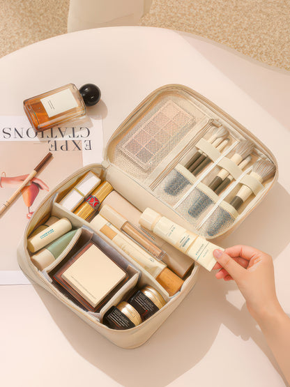 Oxford Cloth Toiletry and Makeup Bag, Single or Double Layer