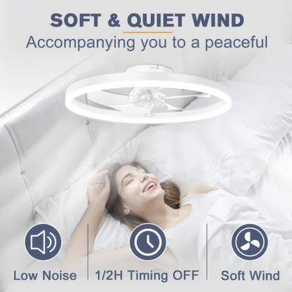 50cm Dimmable Ceiling Fan Light with Remote and Six Speeds