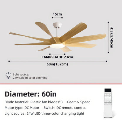 FUMANJIA 60-Inch Ceiling Fan with Light for Home – 8 Blades, Remote