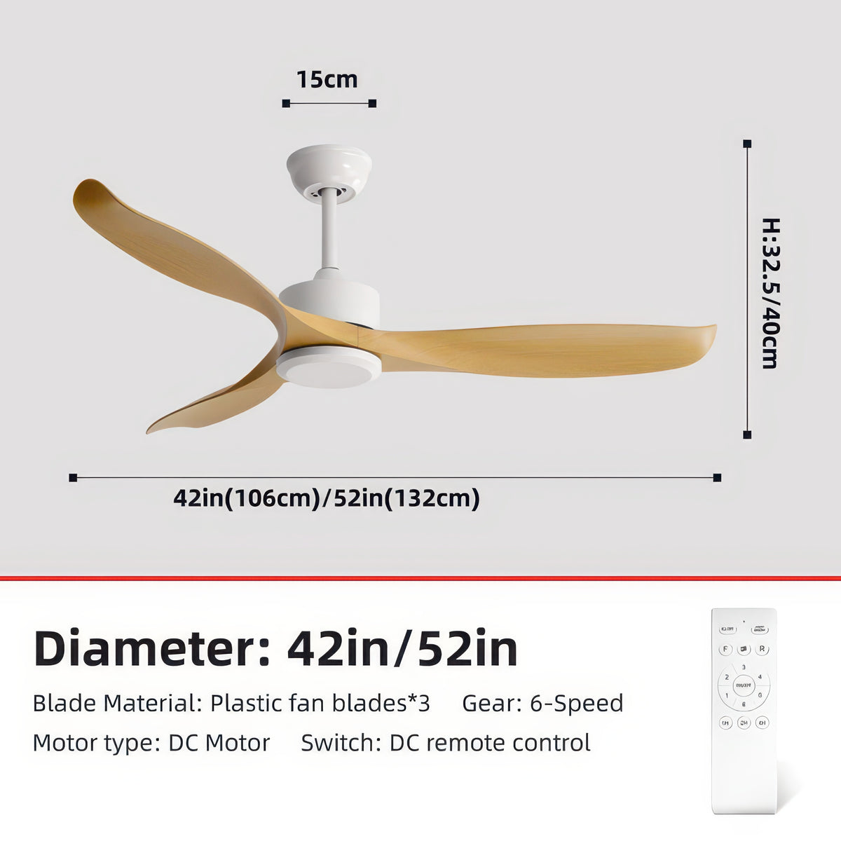 FUMANJIA 52-Inch BLDC Ceiling Fan for Home – Quiet, Remote Control