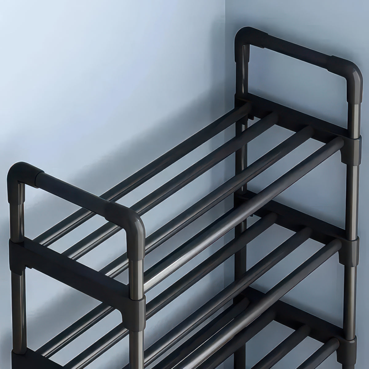 Two-to-Four-Tier Shoe Rack with Elevated Storage Shelves