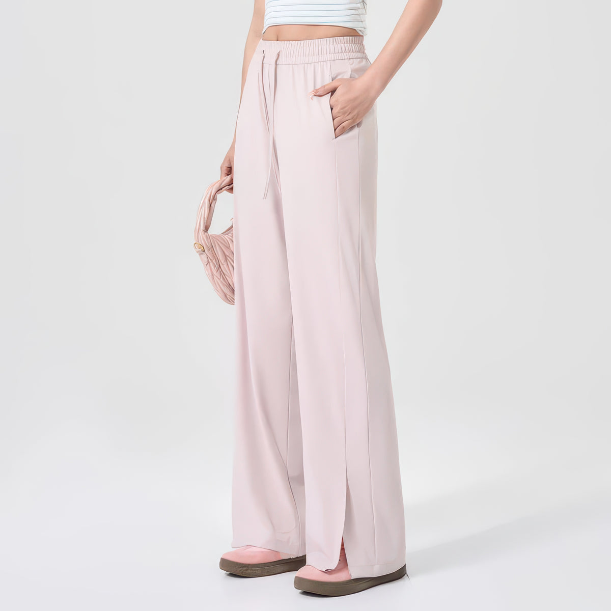 UPF 50+ Wide Leg Pants for Women with Side Slit, Lightweight Quick-Dry for Travel, Hiking and Everyday Wear