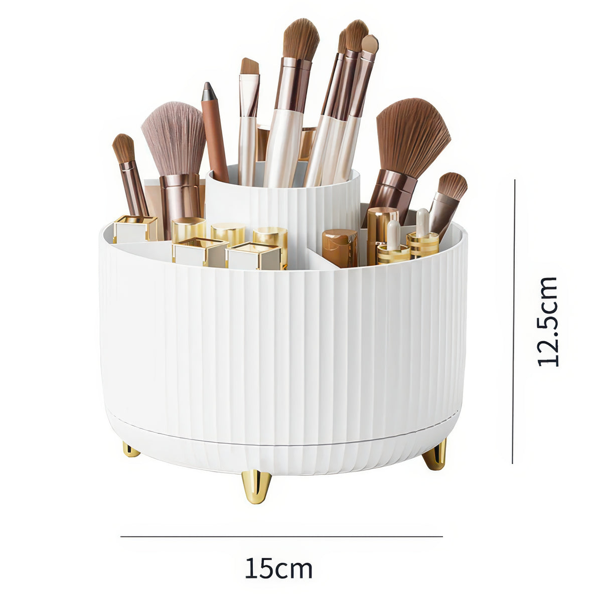 Rotating Makeup Storage – 360° Desktop Cosmetic Organizer