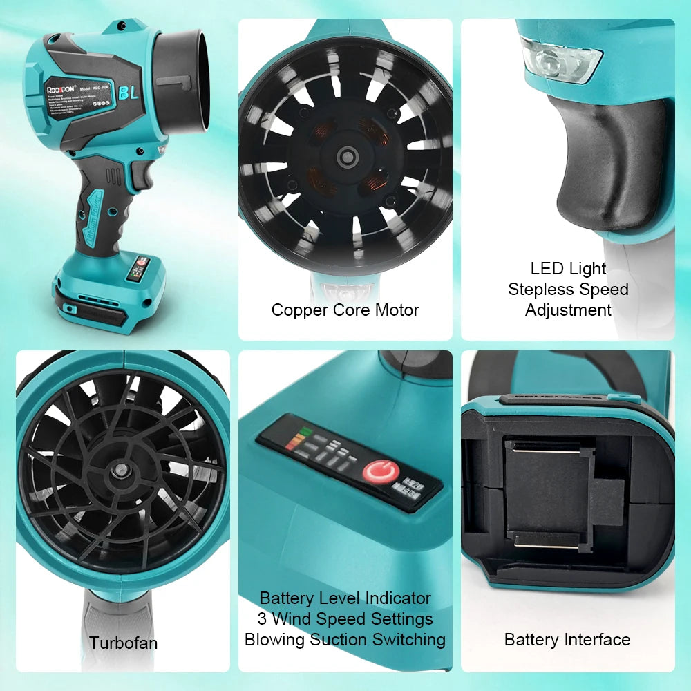 3 Gear Air Blower - Cordless Brushless Turbo Blower
