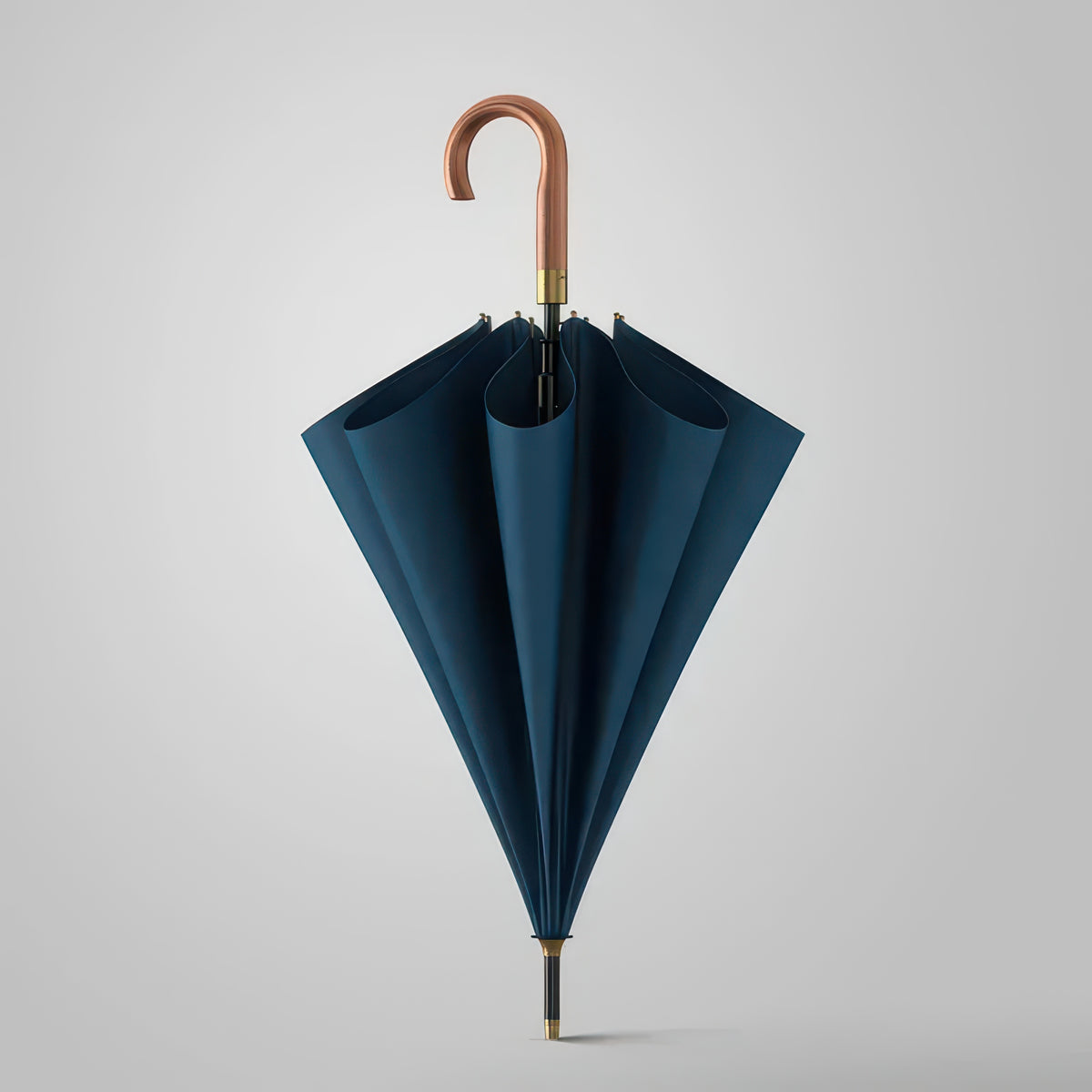 Wooden Long Handle Golf Umbrella with Windproof Fiberglass Frame, 114cm Diameter