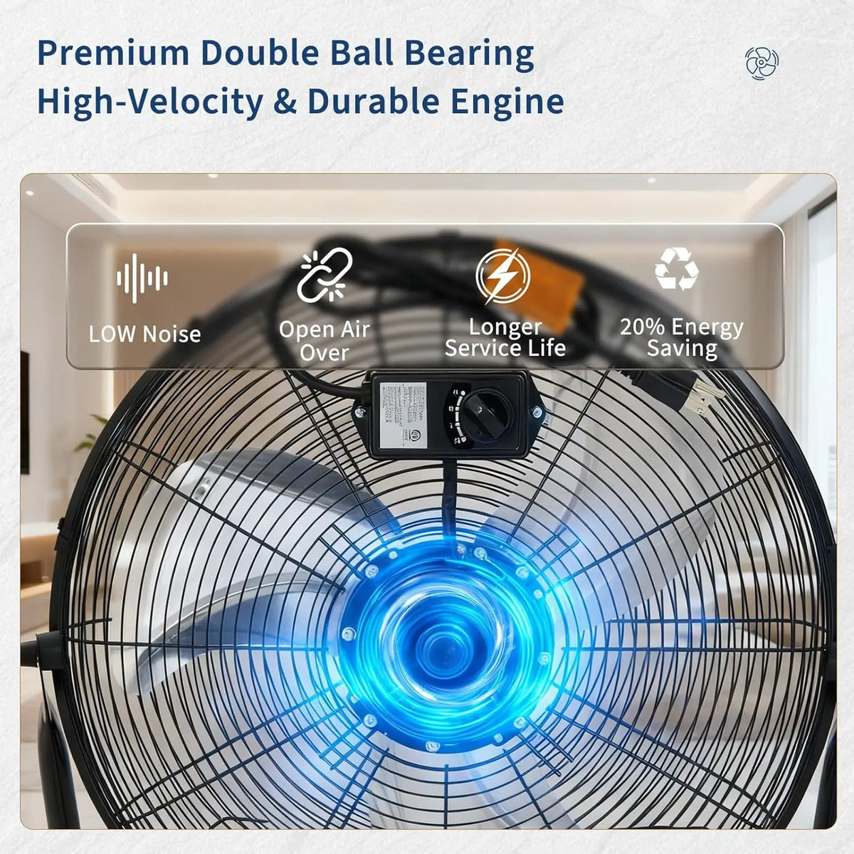 12/18/20-Inch Three-Speed Industrial Floor Fan with Carry Handle