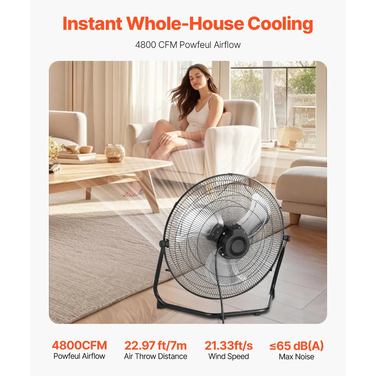14/18/20-Inch Industrial Floor Fan with Three Speeds