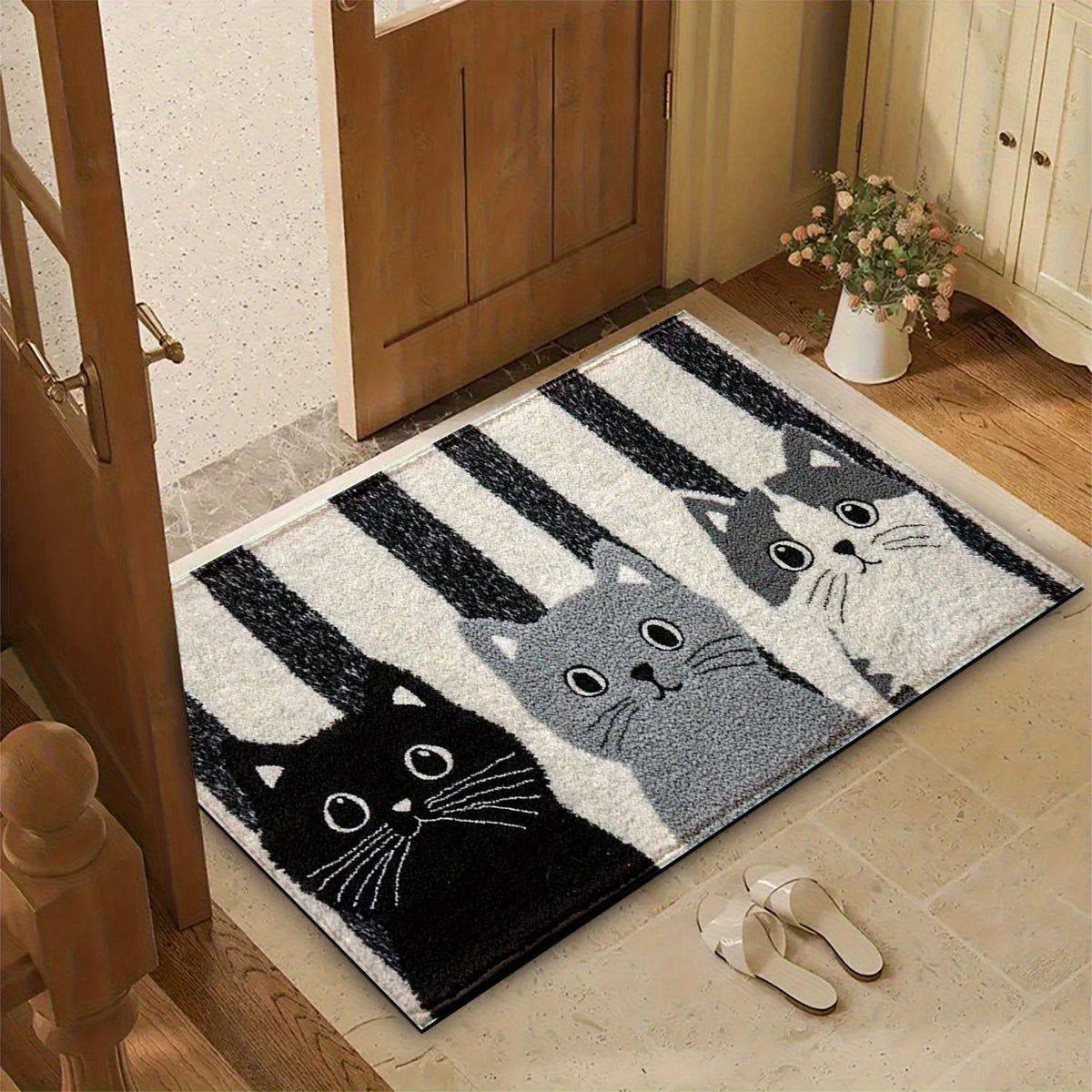 Cat Print Doormat - Waterproof Soft Floor Rug