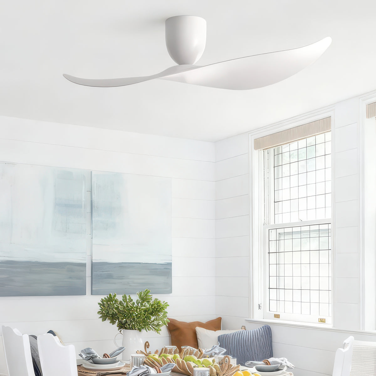 FUMANJIA 52-Inch Low-Profile Ceiling Fan for Home – No Light, Remote