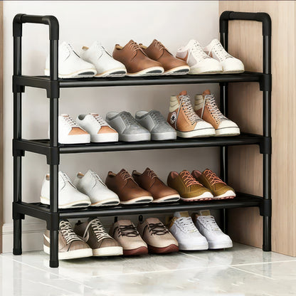 Two-to-Four-Tier Shoe Rack with Elevated Storage Shelves