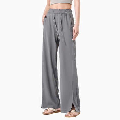 UPF 50+ Wide Leg Pants for Women with Side Slit, Lightweight Quick-Dry for Travel, Hiking and Everyday Wear