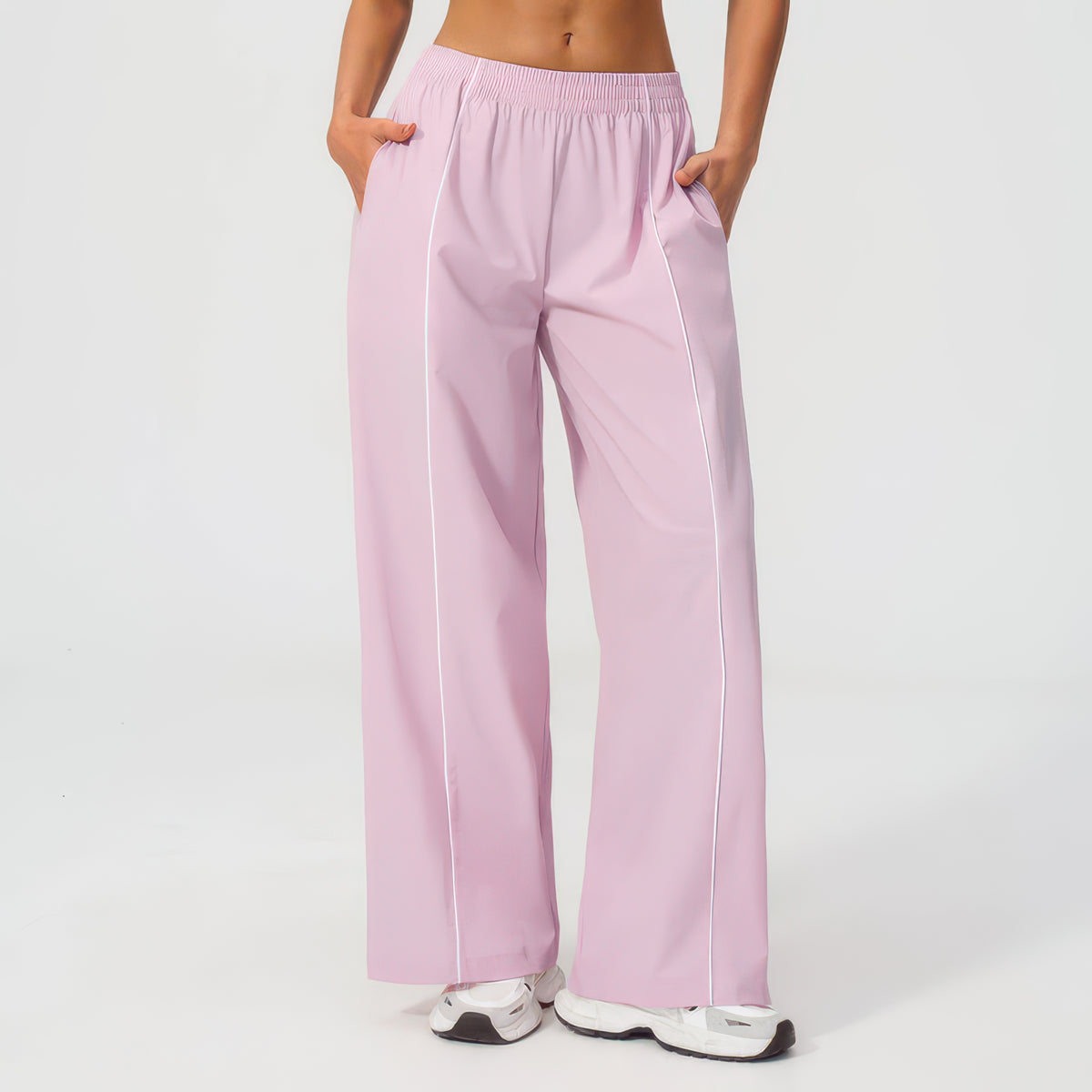UV-Resistant Yoga Pants for Women with Contrast Stripe Detail and Side Pockets