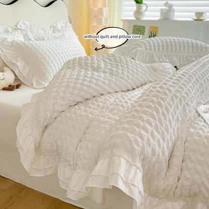 Seersucker Duvet Cover – Korean Lace 3pcs Bedding Set