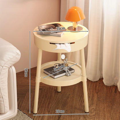 Round Coffee Table – Mobile Minimalist Nightstand