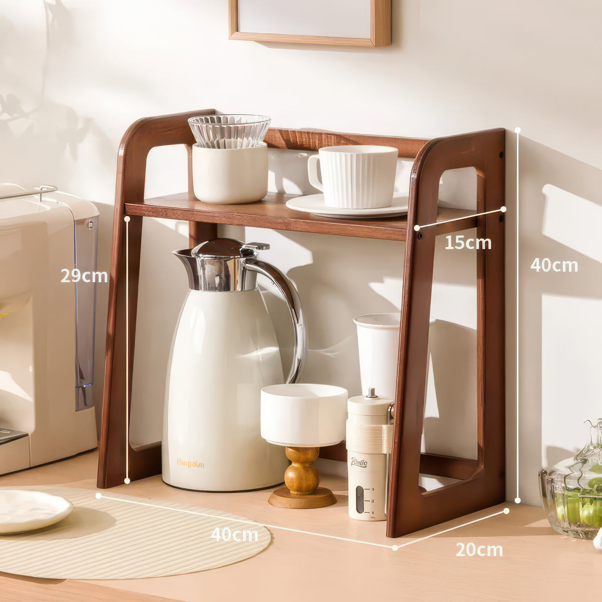 Wooden Multi-Functional Countertop Multi-Layer Storage Rack, Multiple Sizes