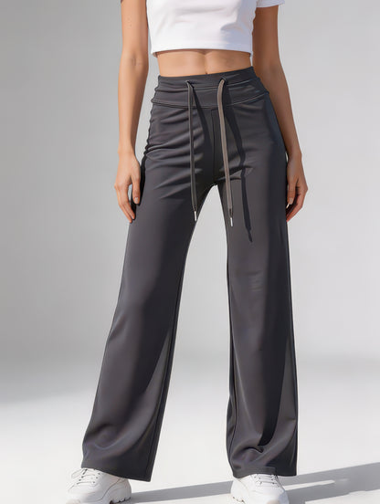High-Waist Wide Leg Sweatpants for Women, Ankle-Length Casual Lounge Pants