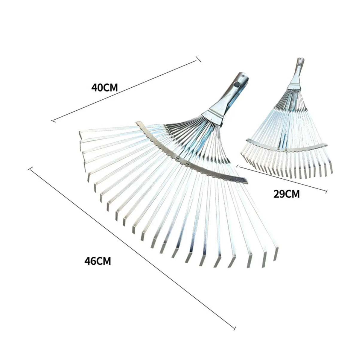 Telescopic Garden Rake - Adjustable Metal Leaf Rake