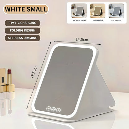 LED Makeup Mirror – Dimmable Folding Vanity Mirror