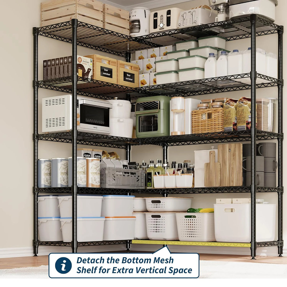 Metal Shelving Unit - Adjustable 4/5 Tier Storage