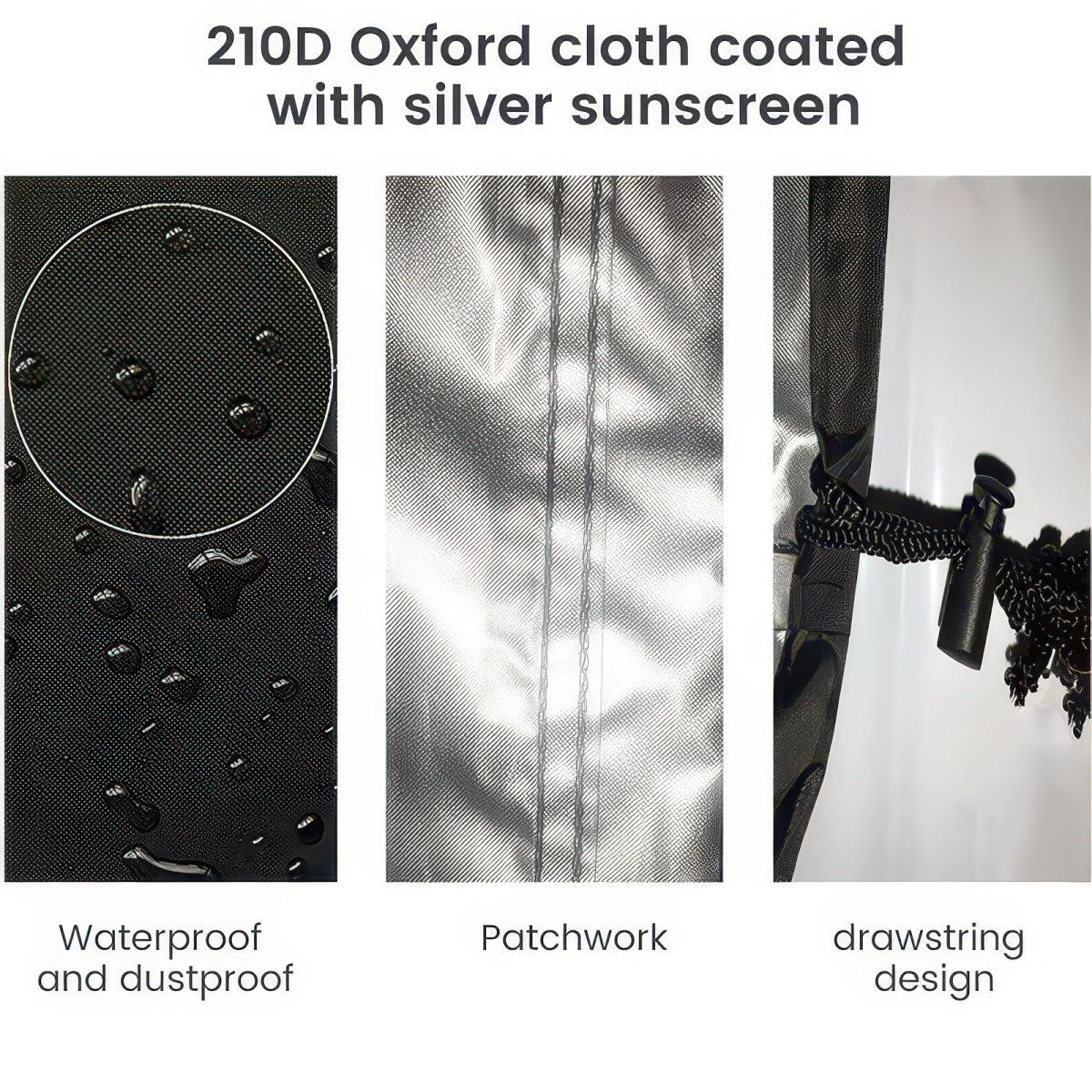 210D Oxford BBQ Grill Cover, Waterproof and UV-Resistant