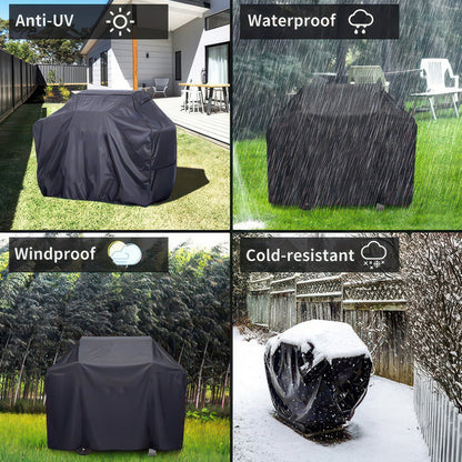 210D Oxford BBQ Grill Cover, Waterproof and UV-Resistant