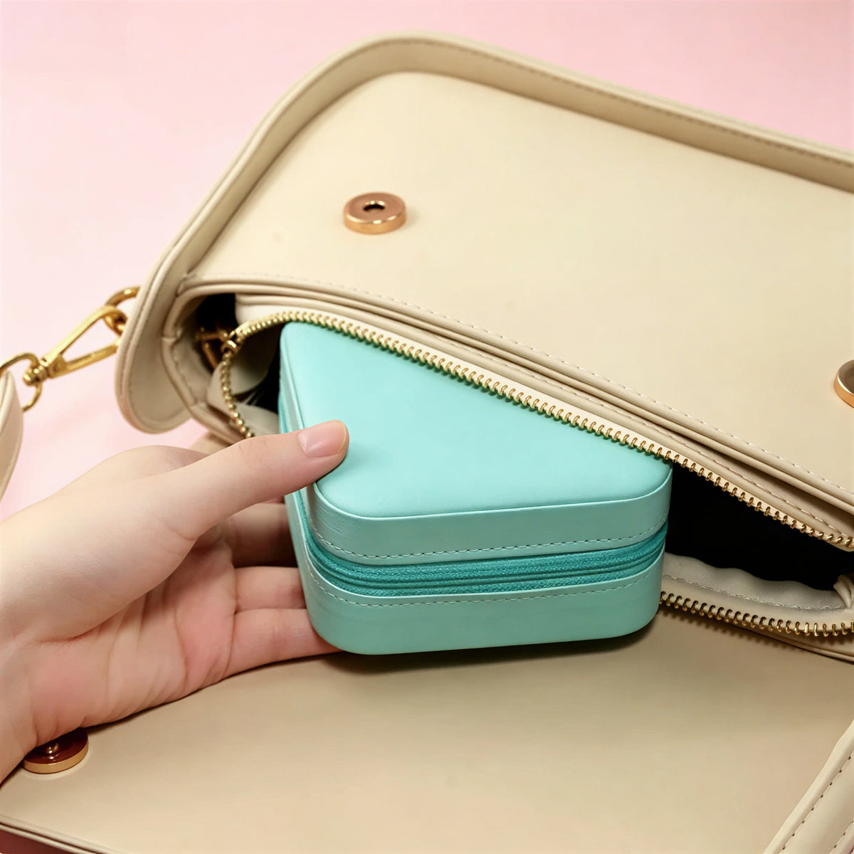 Small Jewelry Box – Macaroon Style Travel Case for Studs & Rings