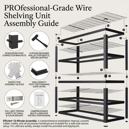 Metal Storage Rack - 84 Inch Heavy-Duty Garage Shelf