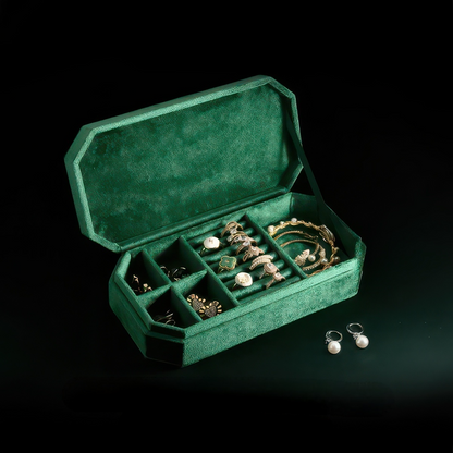 Velvet Travel Jewelry Box for Rings, Necklaces and Bracelets