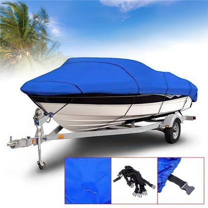 Heavy Duty Waterproof Boat Cover for V-Hull Fishing & Ski Boats