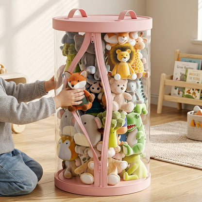 Toy Storage Bucket - Transparent Lidded Storage Bin
