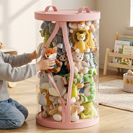 Toy Storage Bucket - Transparent Lidded Storage Bin