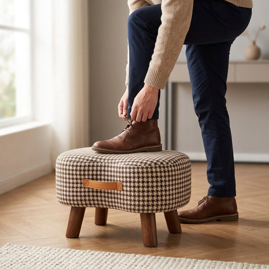Shoe Changing Stool - Small Padded Entryway Seat