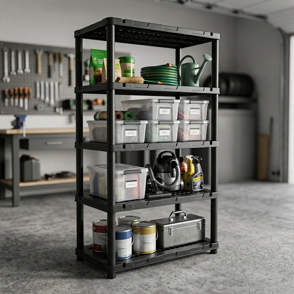 Strong Plastic Storage Shelving - Waterproof 4/5 Tier Rack