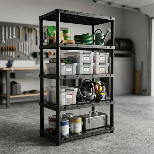 Strong Plastic Storage Shelving - Waterproof 4/5 Tier Rack