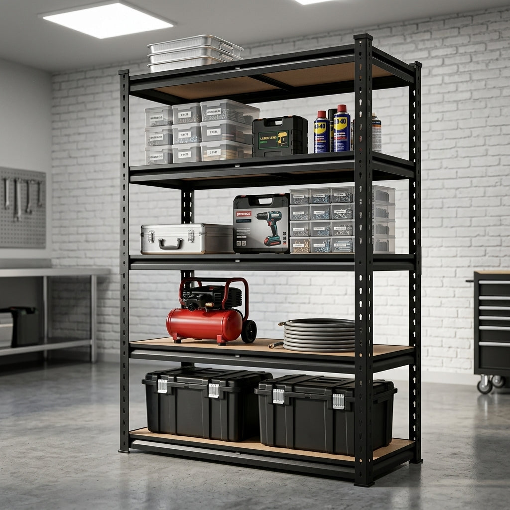 Adjustable Storage Rack - 5-Tier Metal Utility Shelving