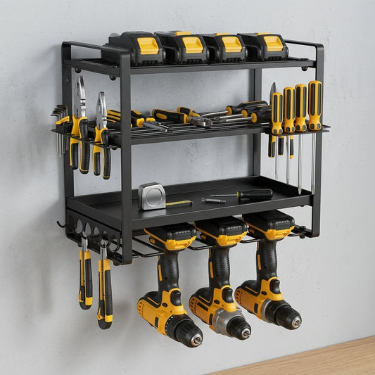Power Tool Organizer - Wall-Mount Drill Storage Shelf